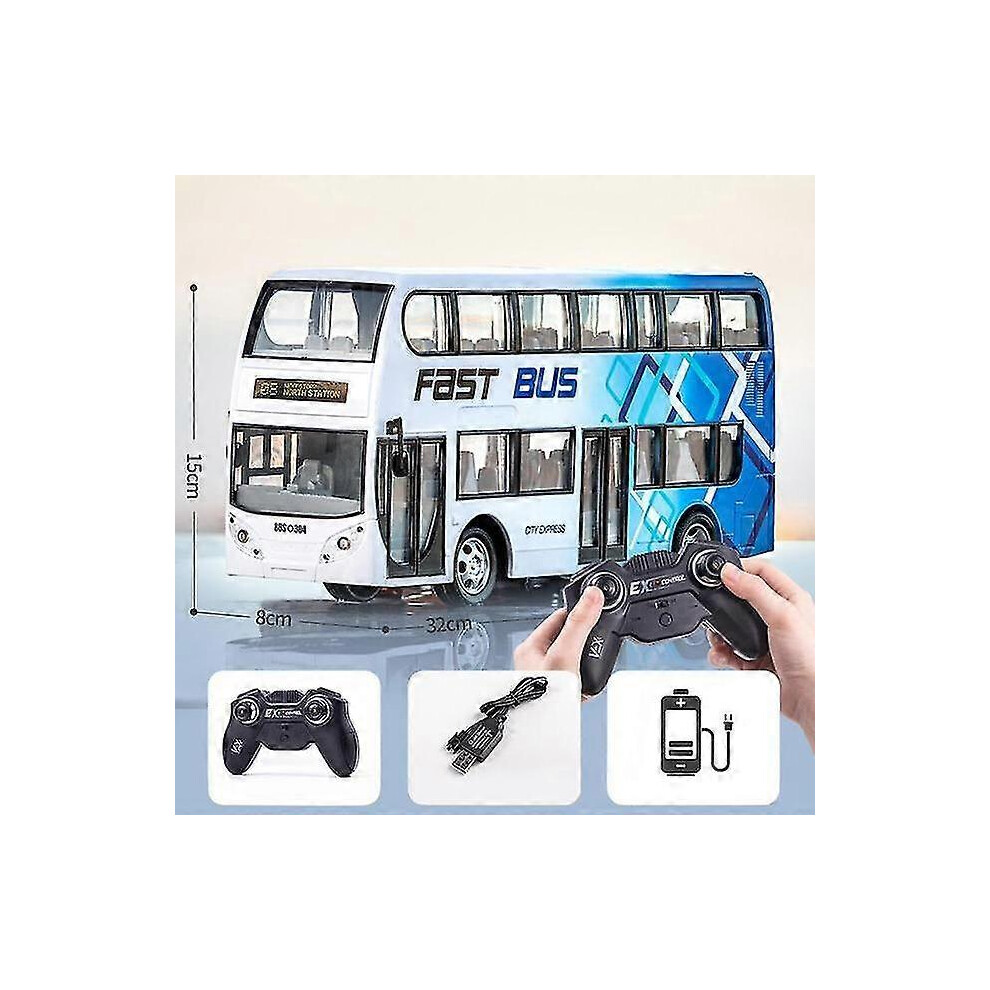 (Red Extended Bus, One size) wireless Remote Control Bus With Light Simulation Electric Large Double-decker Bus Toys For Boys Children Toy Rc Car BAOP