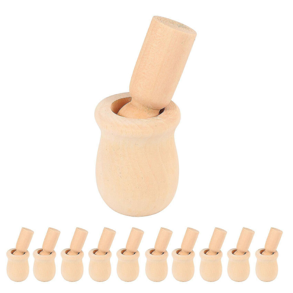 (As show, One size) Wooden Peg People Nesting Set Wood Peg Dolls Kids Diy Toy Pack Of 10 XinHang