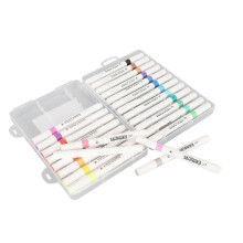 (As show, One size) Acrylic Paint Pens for Writing Fabric 24 Colors Quick Drying