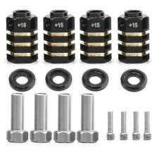 (As show, One size) RC Brass Spacers Wheel Hex Hub Extenders for TRX4 TRX6 Wheels Extension Hex Drive Adapter(+15mm Thickness)