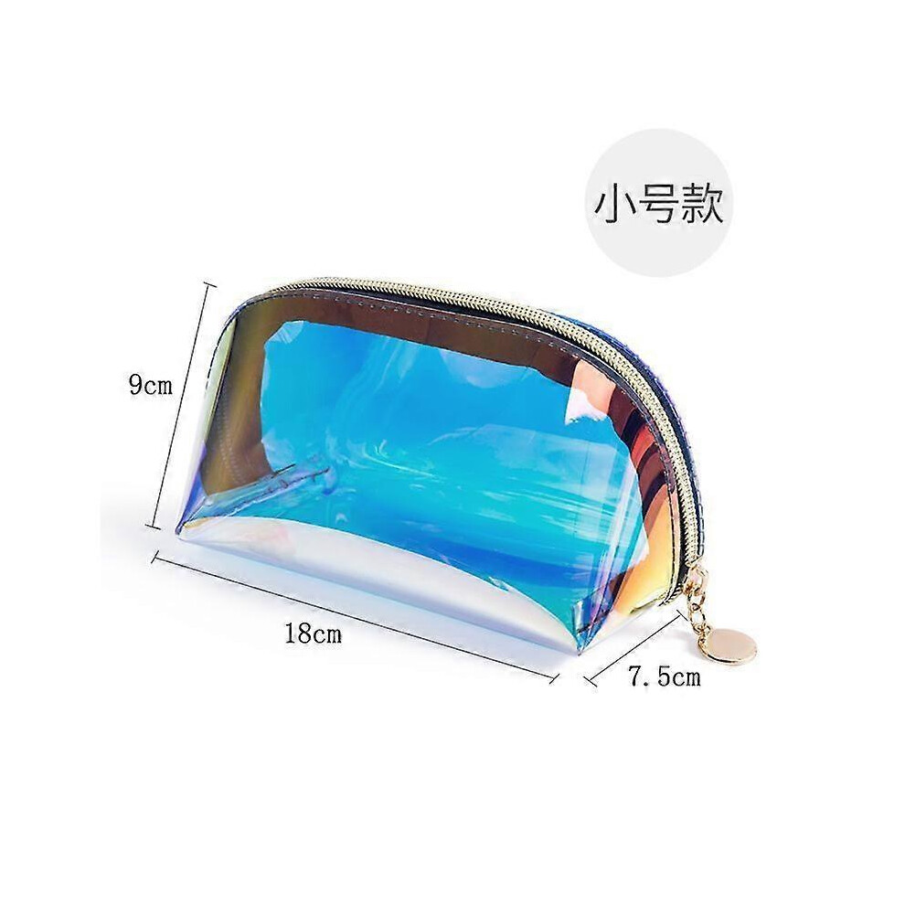 (40 silk thickness L, One size) Transparent Holographic Color Pencil Bag Case Laser Cosmetic Bag Multifunction Stationery Storage Bag BaoPeng