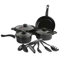 (Black, One size) Non-Stick Pots And Pans Set 13-Piece Kitchen Utensil Set Kitchen Cookware Gifts for Friends and Family