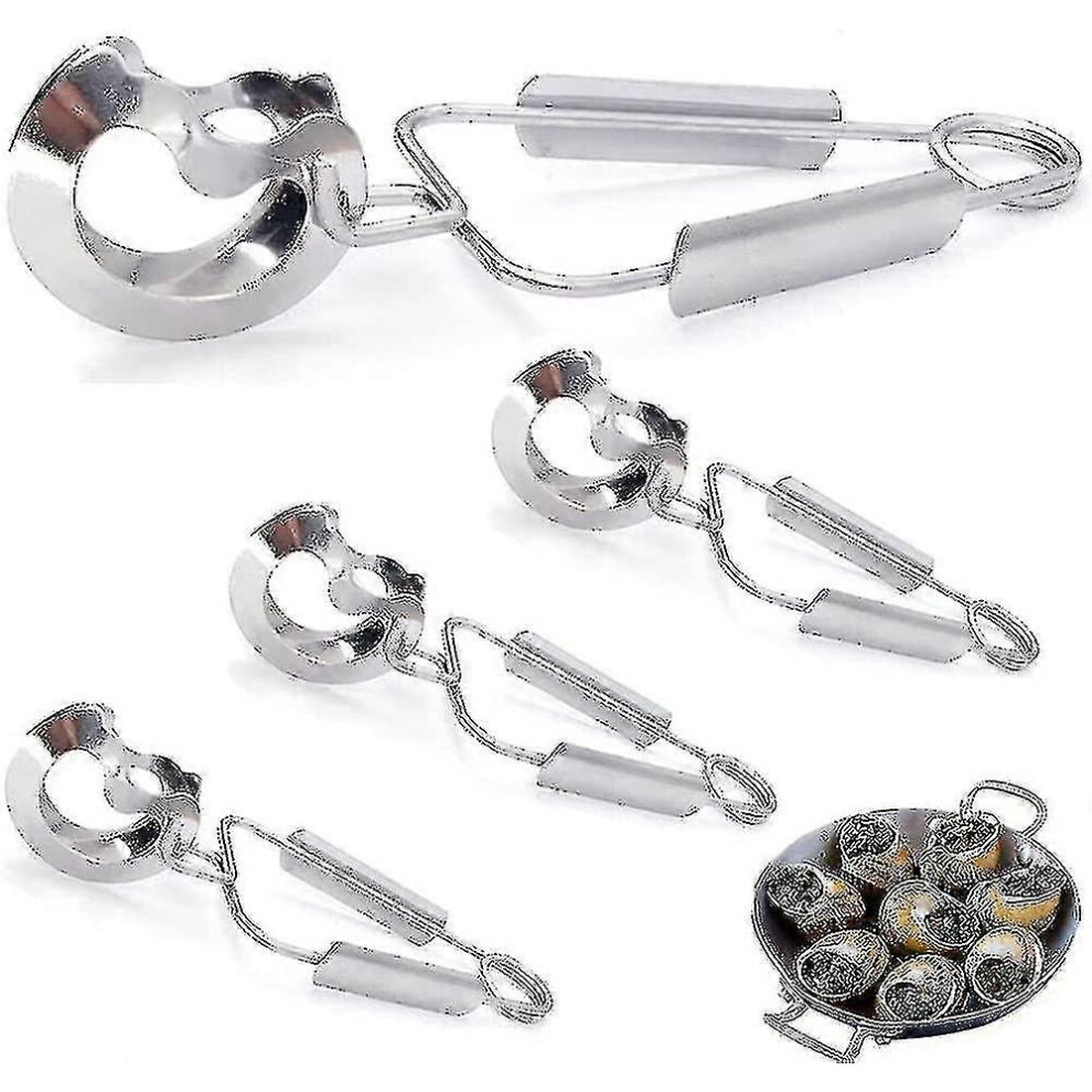 (As show, One size) 4 Pieces Snail Tong, Kitchen Food Tongs, Serving Tong Clamp, Stainless Steel Mini Kitchen Tongs, Anti-scalding Hollow Head Tablewa