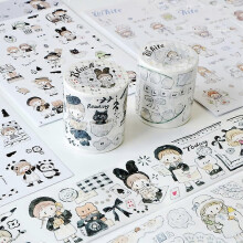 (As show, One size) Decorative Adhesive Tapes Cartoon Girl Molinta Colorfull Washi Tape Great for Bullet Journal Supplies, Arts, Scrapbook, DIY Crafts, Planners (mobai)