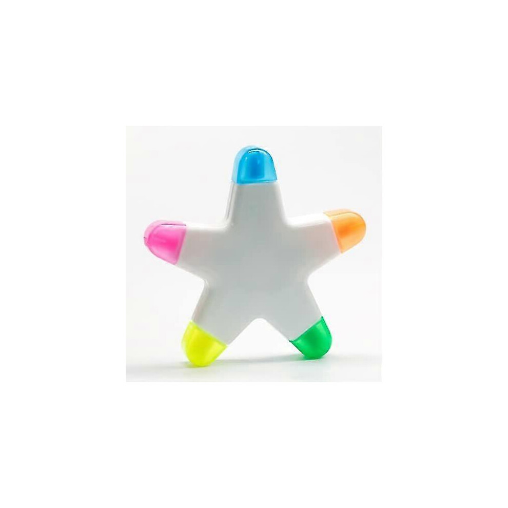 (As show, One size) Pack Of 1 Star Highlighters Marker Pen Chisel Tip Novelty Plastic Star Shape Highlighter Pens For School Office Stationery Homewor