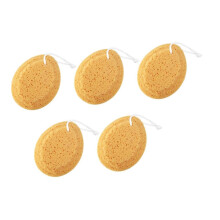 (As show, One size) 5 Pcs African Net Sponge Loofah Bath Shower Sponge Brown