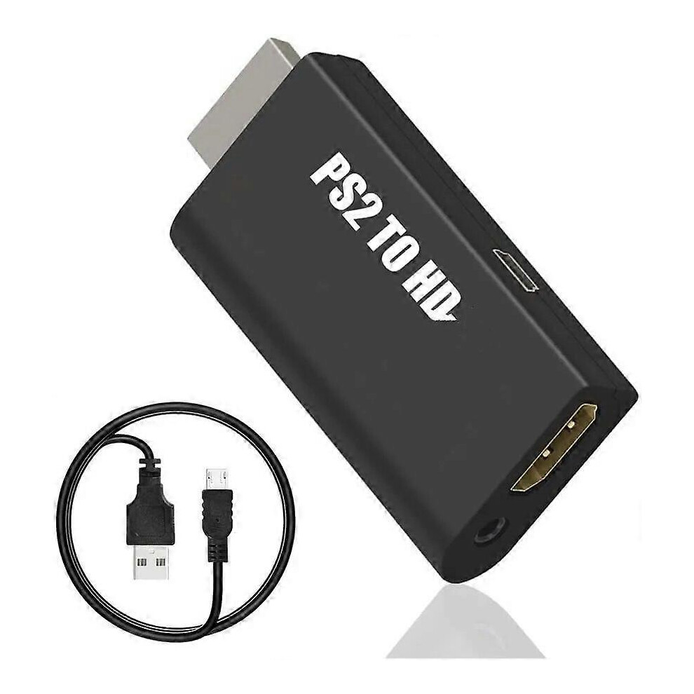 (As show, One size) Audio Video Converter Adapter 480i/480p/576i with 3.5mm Audio Output for PS2 to HDMI-compatible for All PS2 Display Modes