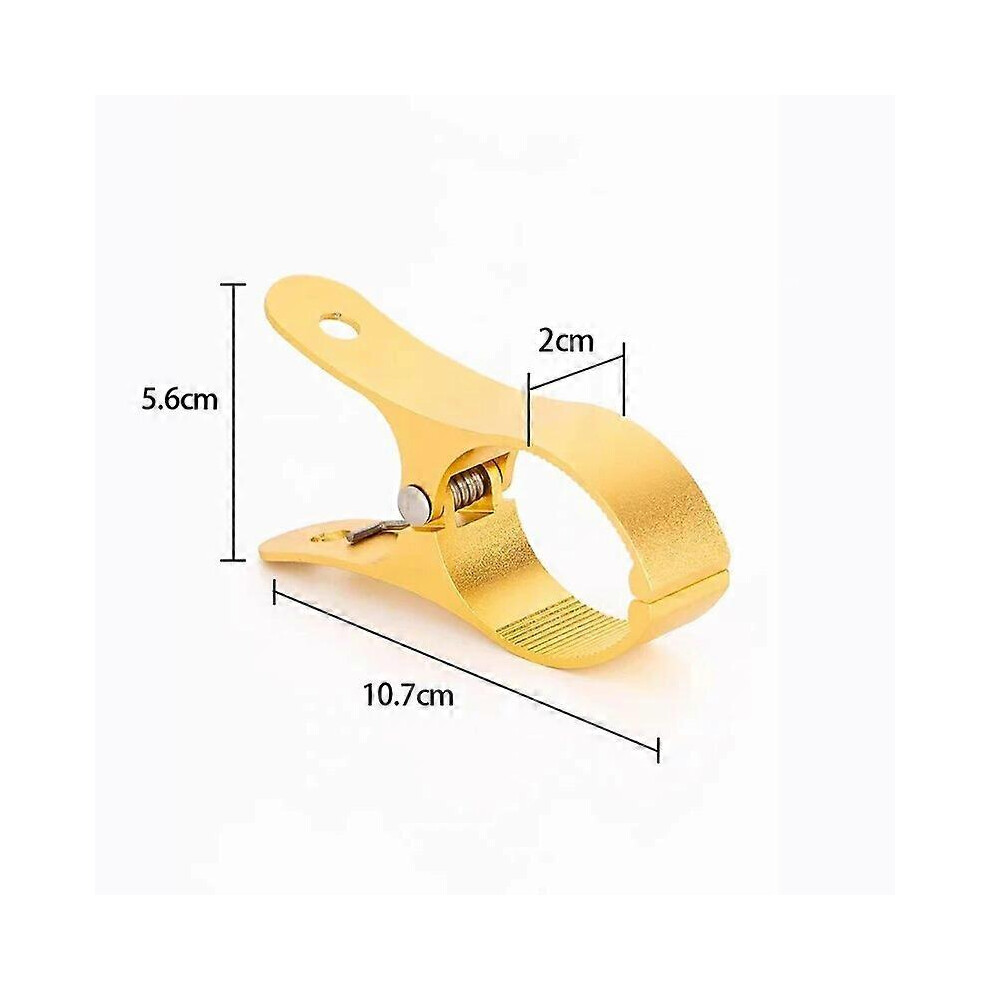 (Gold, One size) 1PCS Gold Windproof Clothespin,Aluminum Alloy Drying Clips for Clothes Towel Quilt Socks,Large Thickened Fixing Clamp for Travel