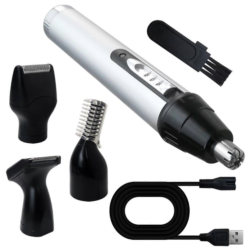 (As show, One size) Multifunctional 4in1 Grooming Kit  USB Rechargeable Beard, Nose, Ear  Eyebrow Trimmer