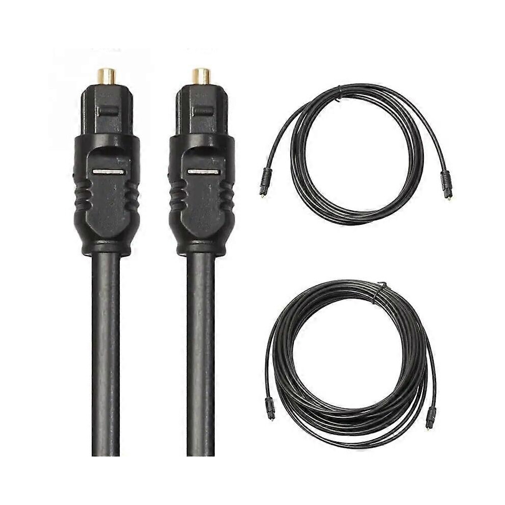 (2M, One Size) Digital Optical Audio Cable Toslink Plated 1M 1.5M 2M 3 M 5M Spdif Md Dvd Plated Cable Gold