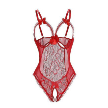 (S, Purple) Sexy Siamese Lace Open Women's Sexy Lingerie BAOPENG