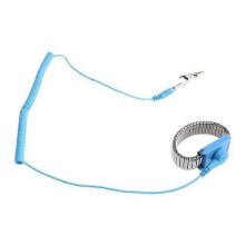 (As show, One size) Adjustable Grounded Wrist Strap , Metal De-Static Hand Strap Metal Wrist Strap (Blue) (6 pcs)