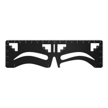 (As show, One size) Eyebrow Stencil Makeup Tool, Eyebrow Card Eyebrow Design Card Measure Eyebrow Ruler Eyebrow Tool Three Point Positioning Balance Eyebrow Ruler (Black)