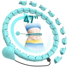 (pink, One size) Adult Weighted Hula Hoop for Weight Loss, Infinity Fitness Hoop Plus Size 47 Inch, 24 Detachable Links, Exercise Hoop for Women