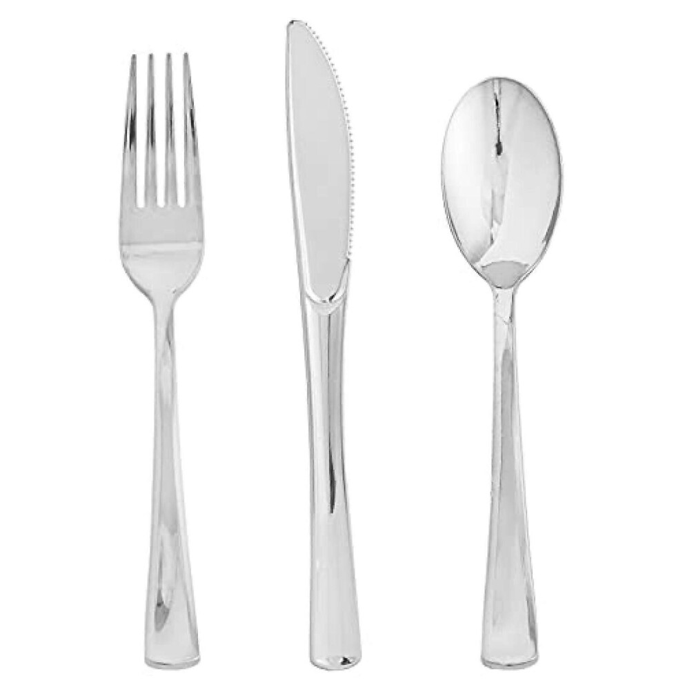 (gold, One size) Disposable Cutlery Set, Birthday Party and Gathering Supplies, V Plastic Covers, 30 Pieces