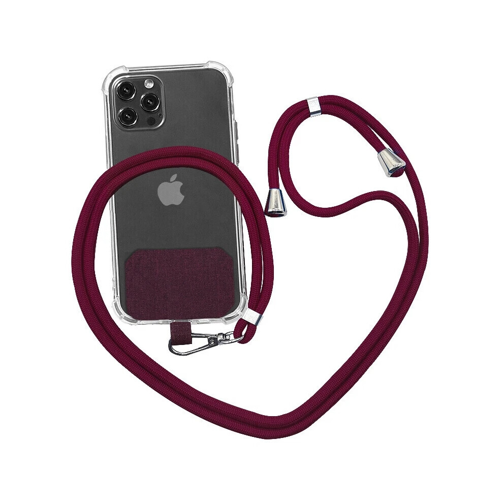 (Wine) Anti-Lost Mobile Phone Lanyard Neck Strap Universal Cross Body Smartphone Rope New 6963793675548