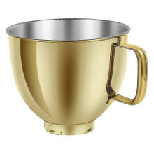 (As show, One size) 5 QT Stainless Steel Mixer Bowl for Artisan&Classic Series 4.5-5QT Tilt- Mixers K45 KSM70 KSM150 Gold