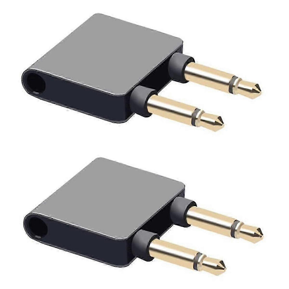 (As Show, One Size) Hifi Nickel Plated Air Plane 3.5Mm Airplane Airline Headphone Mono Audio Converter Travel Jack Plug Gold 4631898261967