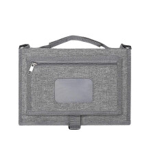 (As show, One size) Portable Baby Diaper Pad Outdoor Travel Folding Waterproof Diaper Contains Shoulder Strap Wipe Pocket gray One size fits all