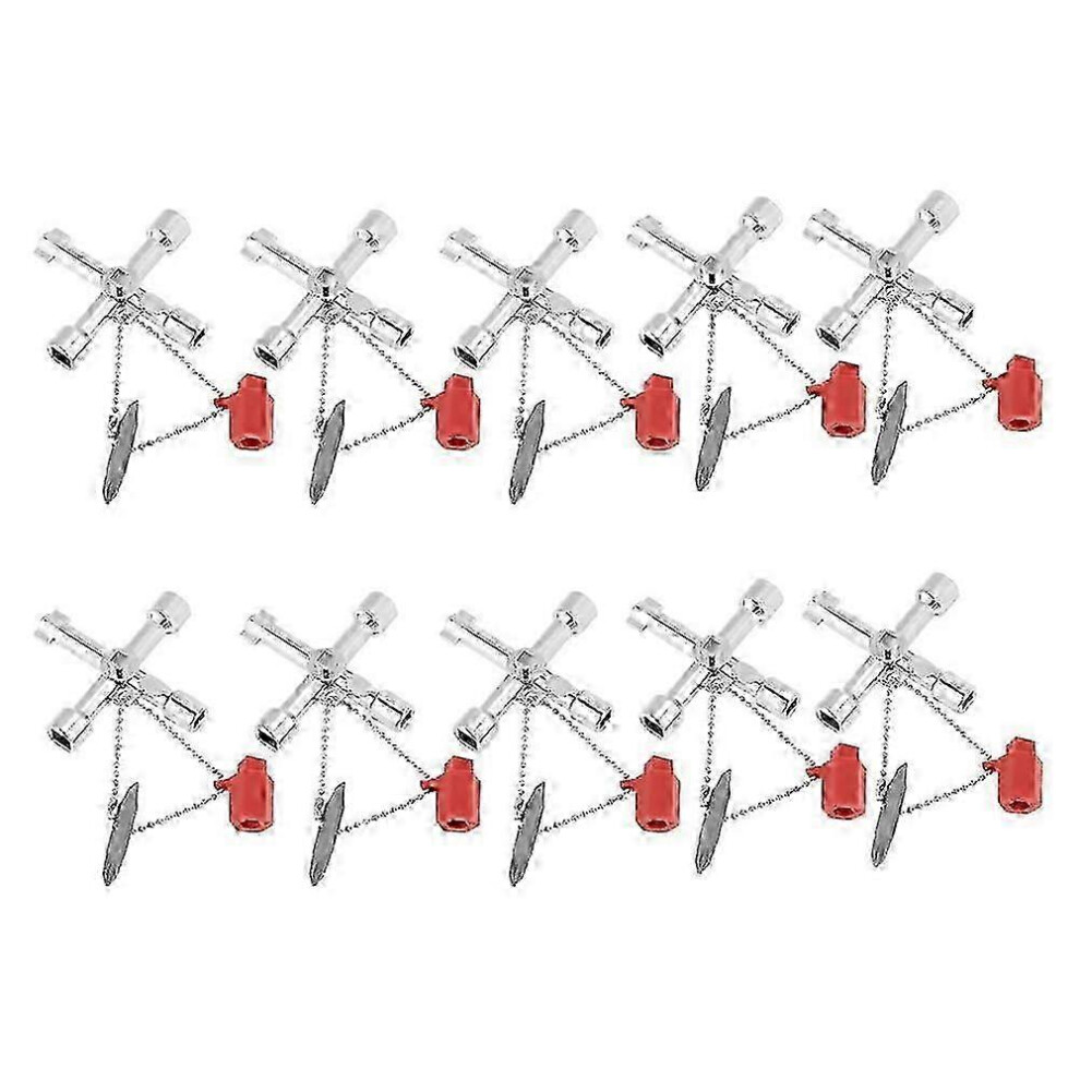 (As Show, One Size) Universal Control Cabinet -Key Wrenches Zinc Alloy Construction Compact Size 10Pcs 4631898265996
