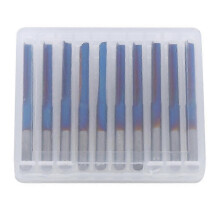 (As show, One size) ZDZCYS22DL 10Pcs 3.175mm Handle Milling Tool Cemented Carbide 2-Flute Straight Milling Cutter
