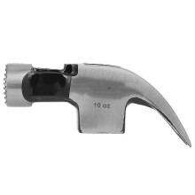 (As show, One size) 10oz Round Head Bend Angle Double Fork Claw Hammer Head for Carpenter Home Woodworking Tool