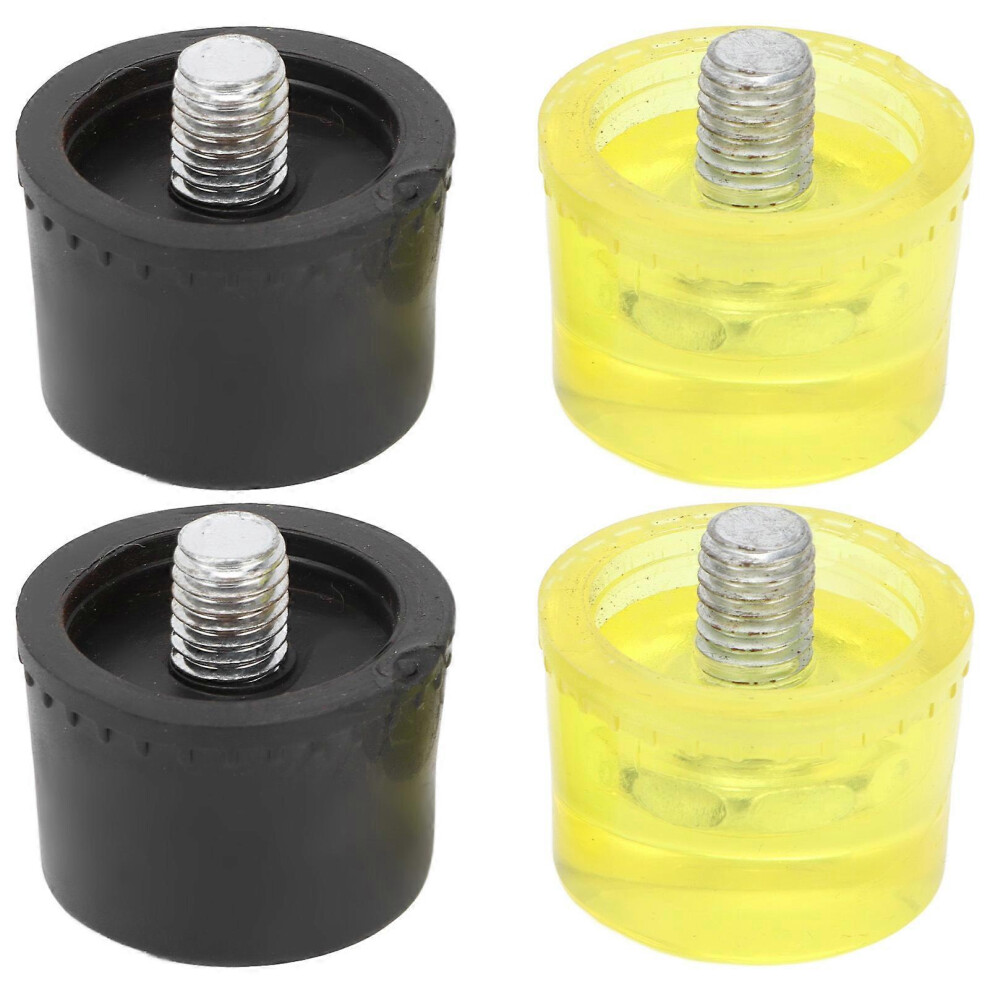 (As show, One size) 2 Set Rubber Striking Head Hammer Replacement Tips Set Mallet Accessories Yellow BlackDia 25mm-image-OPC-PHJY752-NEW
