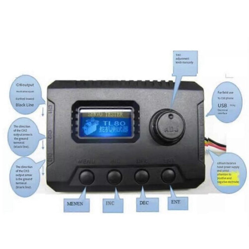 TL80 RC Servo Tester Multi-Function Programmable Digital Steering Gear Performance for RC Robot Heli 1