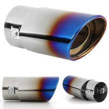 (As show, One size) Universal Exhaust Muffler Tip Round Pipe Stainless Steel Chrome Plated Car Pipe Tip Car External Muffler~14072