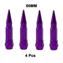 (As show, One size) 4pcs Universal Aluminum Car Styling Tunning Car Tire Valve Stem Cap Spike Shaped Metal Dust Covers Lid For Bicycle Motorcycle