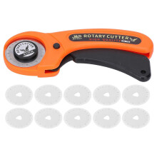 (As show, One size) PatchWork Roller Cutter Cloth Round Knife Manual Cutting Sewing Accessories 45mm(10Pcs Blades )