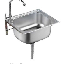 (As show, One size) Silver White Stainless Steel Sink Undermount Or Flushmount Single Bowl