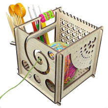 (As show, One size) All-in-one Wooden Yarn Bowl, 2024 Multifunctional Knitting Tool,wooden Yarn Bowl, Yarn Bowl For Kni