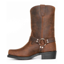 (7.5, One size) Aofu Shoes 1031 handmade wooden heel sole increased 4.5cm rivet short boots men's shoes square heel knight boots Yellow brown 12