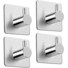 2024 4 Pcs. Self-adhesive Towel Hooks, 8kg Bathrobe Hooks Hooks Wall Hooks Stainless Steel Bathroom And