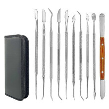(As show, One size) Stainless steel dental tools oral care set dental stone tools wax knife wax set 10-piece set 200*80.5*20.7 0.227