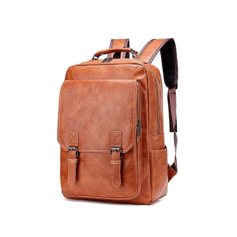 (light brown, One size) men&#39;s backpack business computer bag waterproof outdoor leisure backpack commuting trend men&#39;s bag brown-image-OPC-PHJY967-NEW