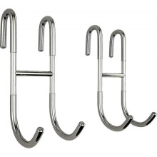 2024 2 Pack Shower Glass Door Hooks, Matte Black Plated, 304 Stainless Steel Rack Hooks, Frameless No Drilling Clothes Hangers for Bathroom