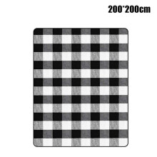 (200cm*200cm,black and white)Picnic Mat Thickened Soft Blanket for Outdoor Folding Blanket Camping Beach Picnic Mat