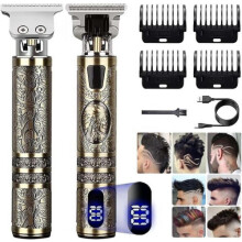 (Show Dragon and Phoenix, One size) T-Blade Trimmer Professional Hair Trimmer Electric Shaver USB-C Rechargeable Cordless Beard Trimmer