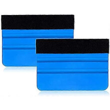 (As show, One size) Vinyl Scraper Tool, Vinyl Squeegee Applicator Vinyl Wrap Tool Felt Edge Squeegee for Car Window Film Applicator 10cm(Blueblack)2 Pcs