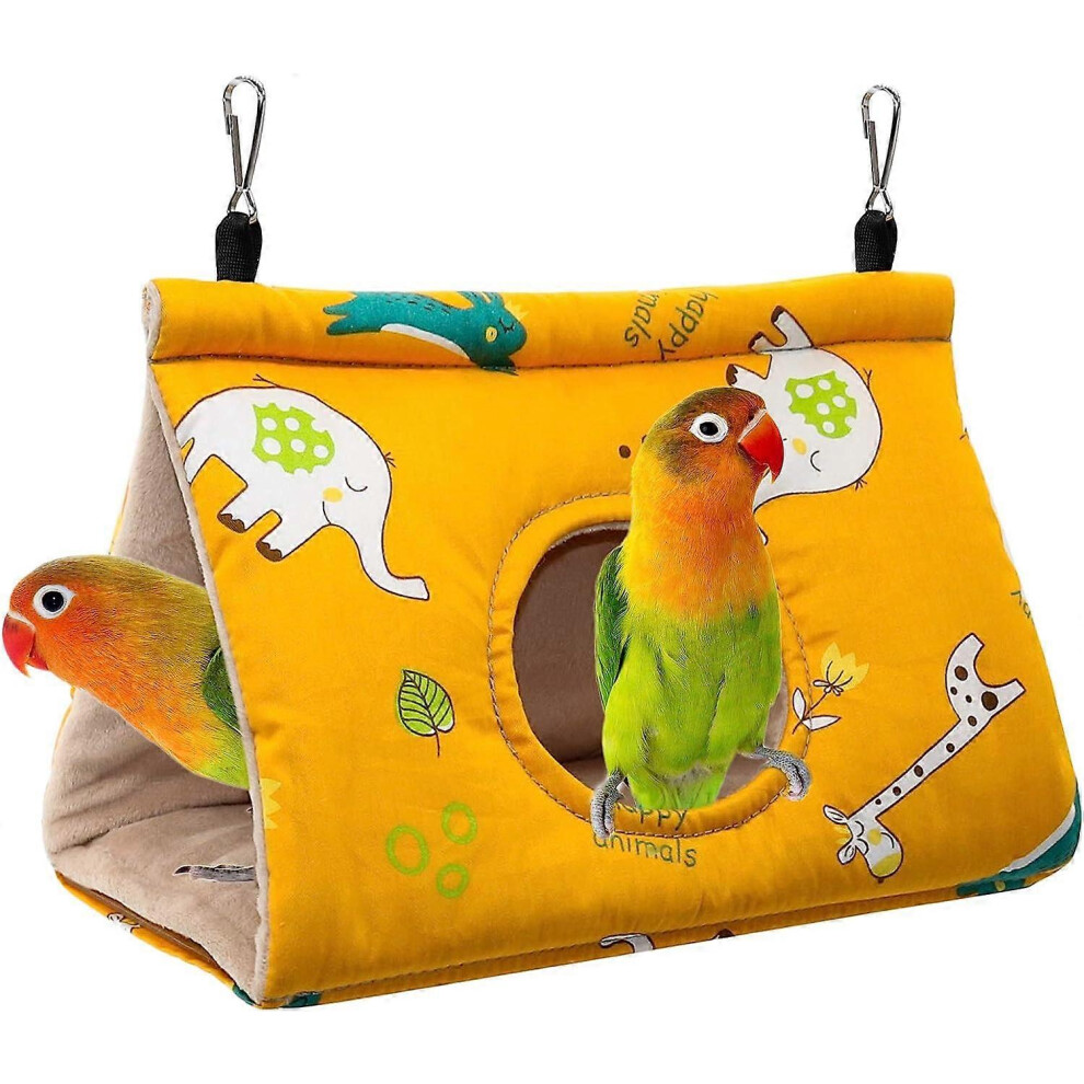 (As Show, One Size) Winter Warm Bird Nest House - Hanging Hammock Velvet Shed Hut Cage Plush Fluffy Birds Hideaway Sleeping Bed Fuzzy For Parrot Parak 6901262127549