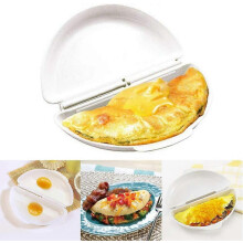 (As show, One size) Microwave Egg Cooker/Poacher Omelet Maker/Steamer Pan Home Kitchen Mold Tool (White)1pcs