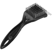(As show, One size) BBQ Grill Brush Latest Barbecue Tool with Steel Wire Bristles & Ultra Sharp Scraper (Black)(1pcs)