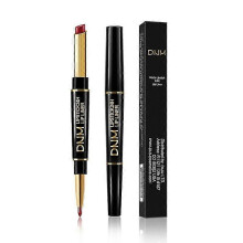 (A08, One size) 2 In 1 Double-ended Lipstick Lip Liner Pen Matte Pigment Non-stick Cup Skin Color 24hC5