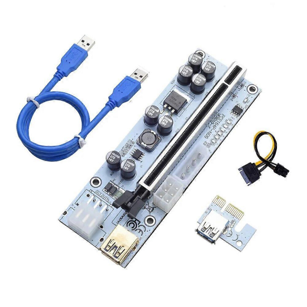 (, One Size) Pcie Riser 010 010X Riser For Video Card Graphics Card Gpu Usb 3.0 Cable Cabo Riser Pci Express X16 For Btc Bitcoin Miner Mining Blue