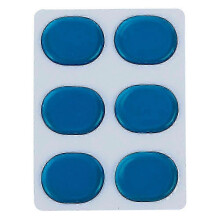 (As show, One size) 6PCS Transparent Silica Gel Drum Silencer Kit Snare Drum Silencing Pad Paste (Blue)