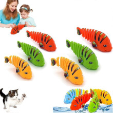 (As show, One size) Clockwork Swinging Cartoon Fish Toy, Creative WindUp Wiggle Fish, for Kids and Pets (6 PCS)