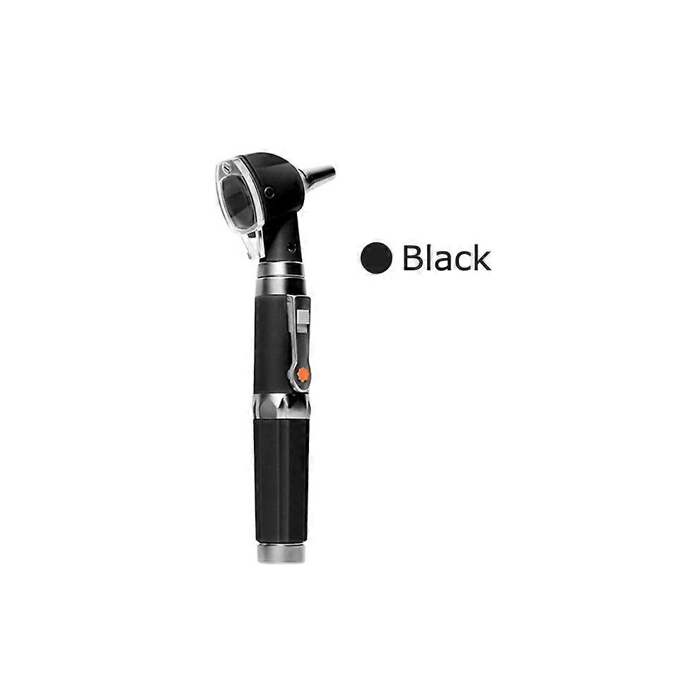 (Black, One size) Fiber Optical LED Professional Otoscopio ENT Diagnostic Borescope Kit Medical Ear Check Endoscope Light Portable Direct Otoscope