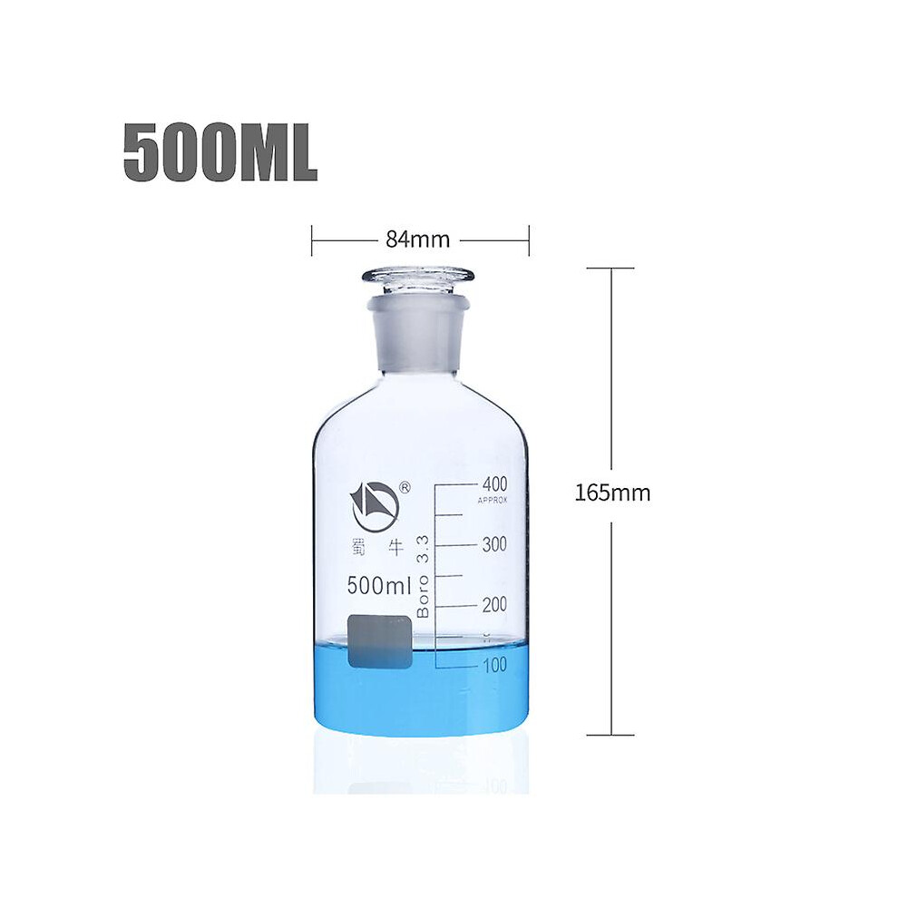 (As show, One size) 60ml 125ml 250ml 500ml 1000ml Boro Lab Sample Glass Reagent Bottle Narrow Ground Neck Jars Amber Transparent With Glass Stopper
